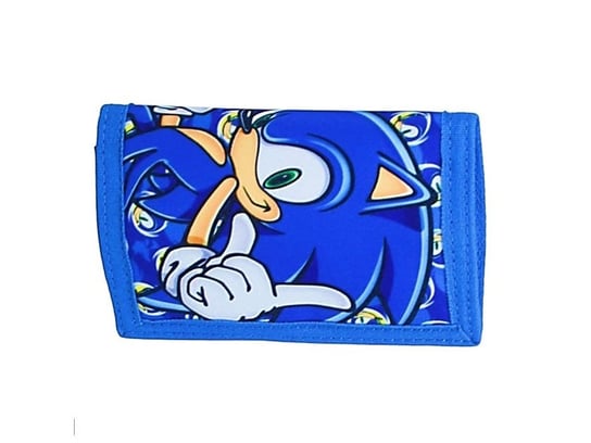 Sonic The Hedgehog I'm Outta Here Dziecięcy potrójny portfel na drobne banknoty Portfel prezentowy Nowy, niebieski Zippo