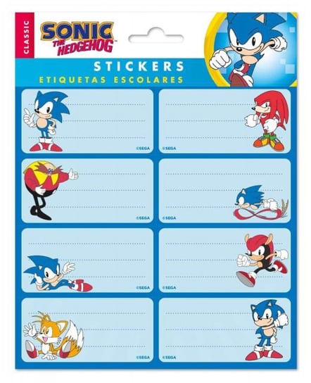 Sonic The Hedgehog - naklejki na zeszyt 4x8 cm Grupoerik