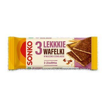 Sonko. 3 Lekkkie wafelki 3 ziarna w mlecznej czekoladzie 36g. Sonko