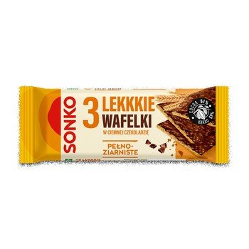 Sonko. 3 Lekkkie wafelki pełnoziarniste w czekoladzie 36 g. Sonko