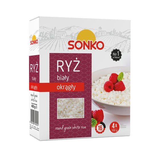 Sonko ryż biały okrągły 4x100g Sonko