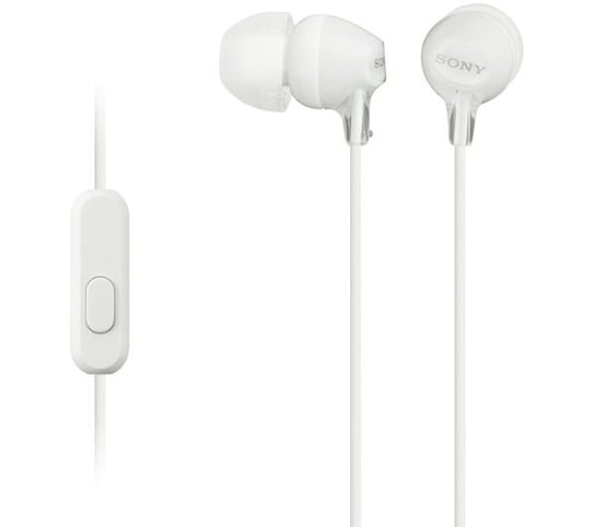 Sony MDR-EX15AP słuchawki douszne z mikrofonem i pilotem, białe Sony