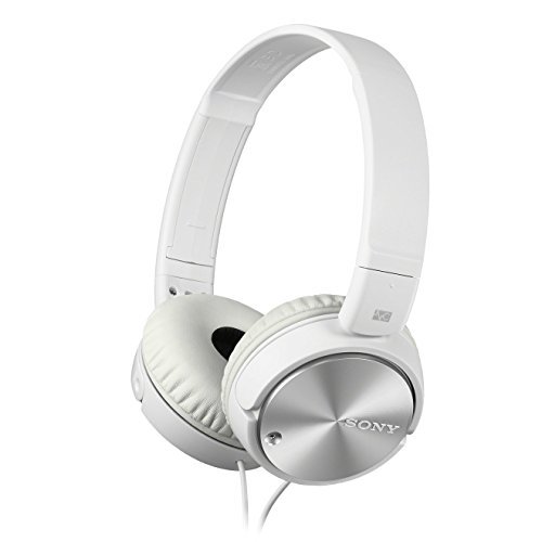 Sony MDRZX110NAW.CE7 - Składane słuchawki (redukcja szumów, 80 godzin pracy na baterii, wbudowany mikrofon, pilot do smartfonów), białe Sony