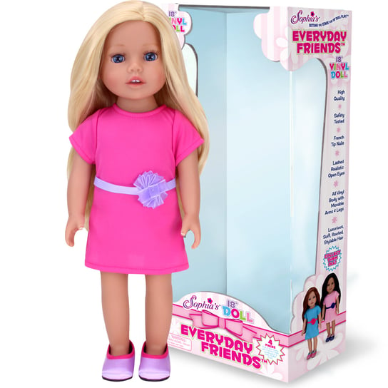 Sophia's by Teamson Kids 18 Calowa Lalka "Chloe" Z Różową Sukienką i Butami dla Lalek, Kolekcja Everyday Girl, 18'' Lalka z winylu z blond włosami Teamson