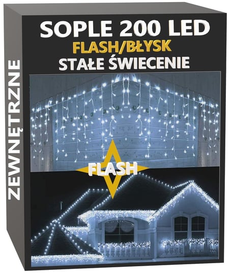 Sople 200 LED Lampki Zewnętrzne IP44 Stałe+Flash Zimna biel Inna marka