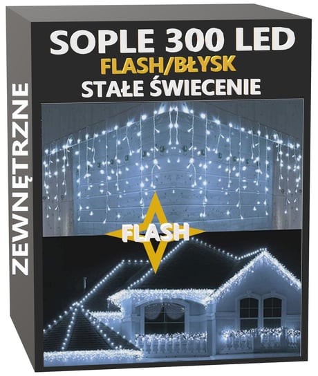 Sople 300 LED Lampki Zewnętrzne IP44 Stałe+Flash Zimna biel Inna marka