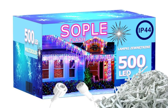 Sople 500 LED Lampki Choinkowe 23,5M Flash Zew Multikolor Inna marka