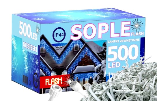 Sople 500 LED Lampki Choinkowe 23,5M Flash Zew  Niebieskie Inna marka