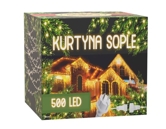 Sople 500 LED Lampki Choinkowe 23,5M Zew Ciepły Biały 8 Programów Inna marka