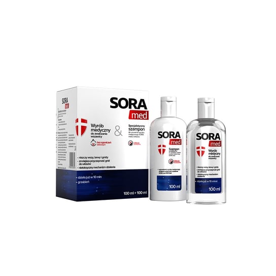 Sora Med, zestaw przeciw wszawicy, płyn 100 ml + szampon 100 ml. Aflofarm