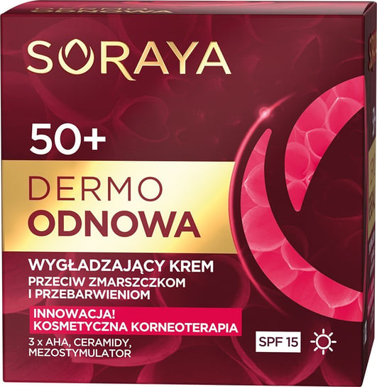 Soraya, Dermo Odnowa 50+, krem wygładzający na dzień, SPF 15, 50 ml Soraya