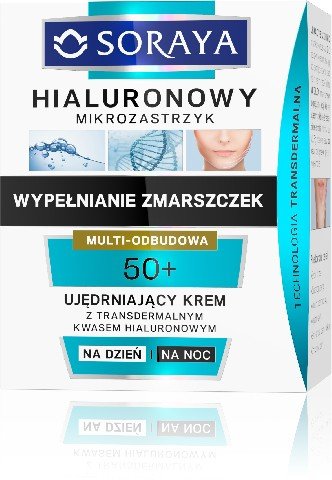 Soraya, Hialuronowy Mikrozastrzyk, krem ujędrniający 50+ na dzień i noc, 50 ml Soraya