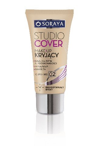 Soraya, Make Up Studio Cover, podkład kryjący 02 ciepły beż, 30 ml Soraya