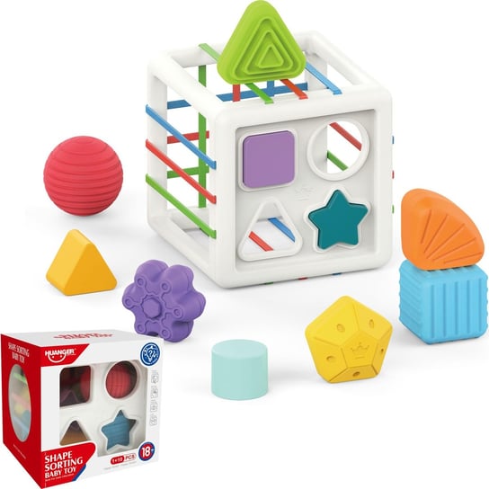 Sorter Kostka Edukacyjna dla dziecka Montessori | Zabawka dla dzieci | Prezent | Kostka Edukacyjna | Montesorri | 18 m +  |  Urodziny  |  Huanger HUANGER