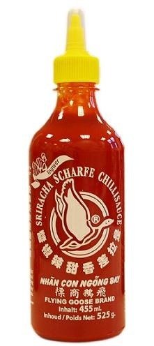 Sos chili Sriracha z imbirem, ostry (55% chili) 455ml - Flying Goose Flying Goose