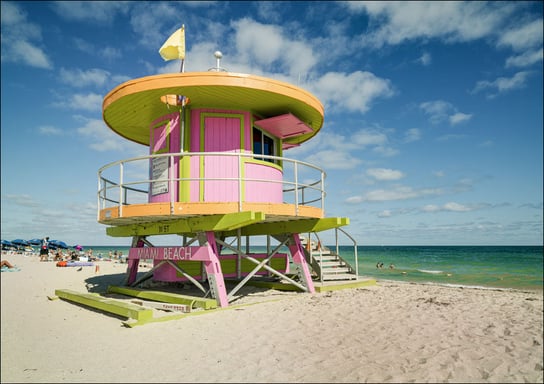 South Beach lifeguard stands at Miami Beach, Florida, Carol Highsmith - plakat 50x40 cm Galeria Plakatu