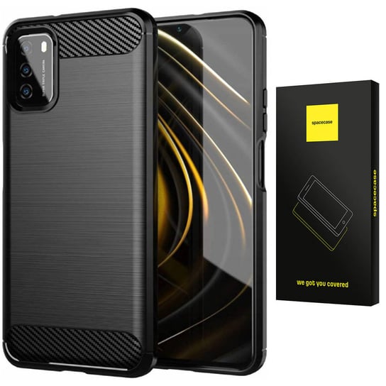 Spacecase Carbon Poco M3 Czarny SpaceCase