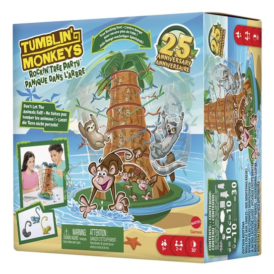 Spadające małpki - zabawa na drzewie, gra zręcznościowa, Mattel Mattel