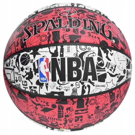 Spalding NBA Graffiti czerwona piłka do koszykówki Spalding
