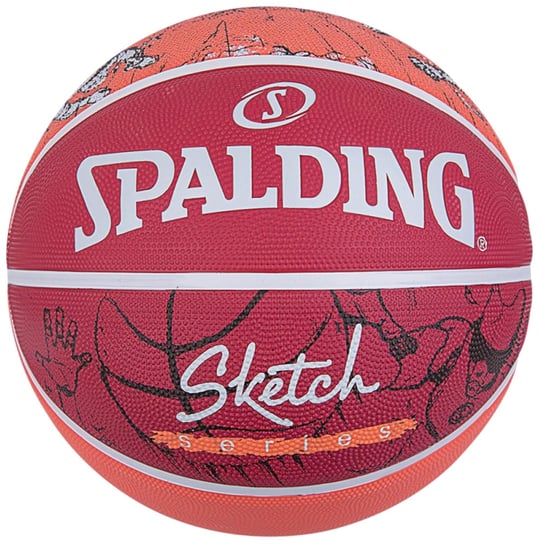 Spalding Sketch Drible Ball 84381Z, unisex, piłki do koszykówki, Czerwone Spalding
