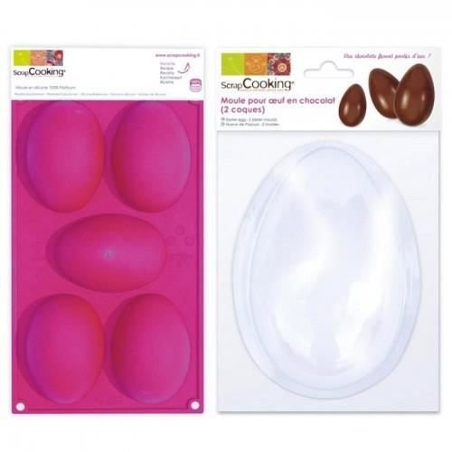 Specjalne pudełko na jajka wielkanocne zawierające plastikową formę do zrobienia gigantycznych jajek oraz silikonową formę na 6 jajek Youdoit