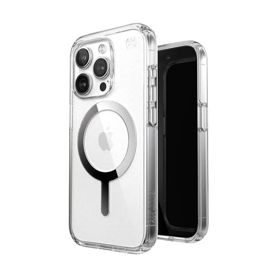 Speck Presidio Perfect-Clear MagSafe - Etui iPhone 15 Pro (Clear / Chrome Finish / Serene Silver) Speck