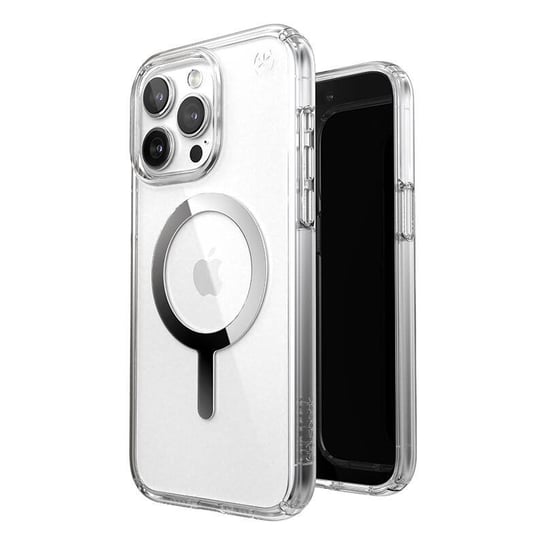 Speck Presidio Perfect-Clear MagSafe - Etui iPhone 15 Pro Max (Clear / Chrome Finish / Serene Silver) Speck