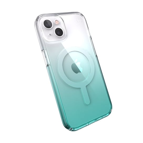 Speck Presidio Perfect-Clear + Ombre + MagSafe - Etui iPhone 13 z powłoką MICROBAN (Clear/Fantasy Teal Fade) Speck