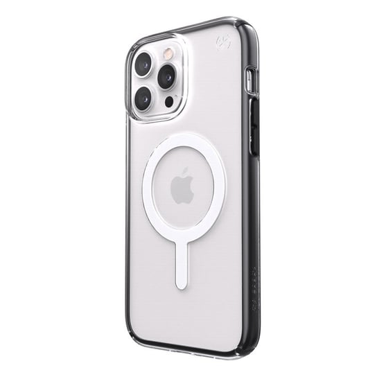 Speck Presidio Perfect-Clear with Impact Geometry + MagSafe - Etui iPhone 13 Pro Max z powłoką MICROBAN (Clear/Black) Forcetop