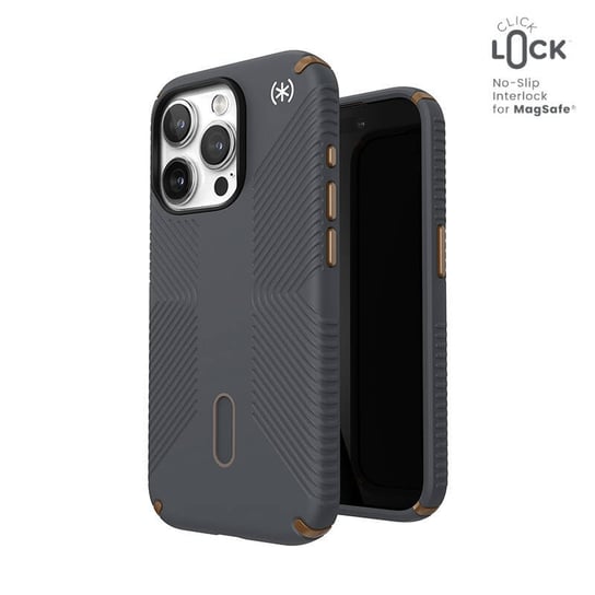 Speck Presidio2 Grip ClickLock & MagSafe - Etui iPhone 15 Pro (Charcoal Grey/Cool Bronze) Speck