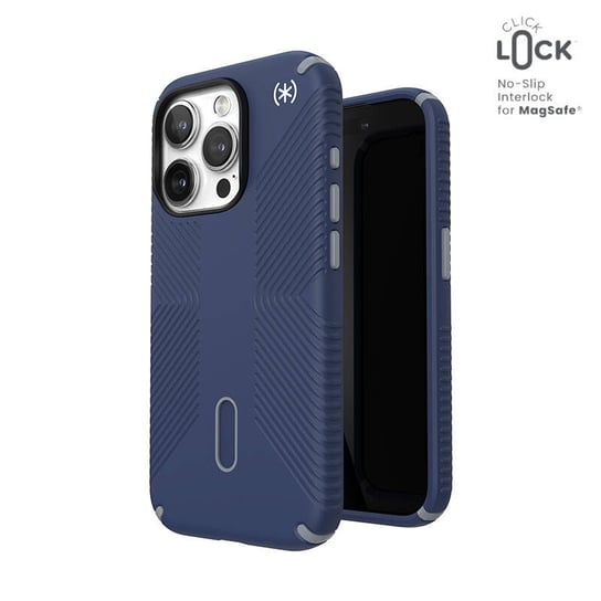 Speck Presidio2 Grip ClickLock & MagSafe - Etui iPhone 15 Pro (Coastal Blue/Dust Grey) Speck