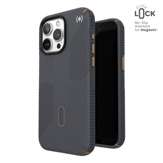 Speck Presidio2 Grip ClickLock & MagSafe - Etui iPhone 15 Pro Max (Charcoal Grey/Cool Bronze) Speck