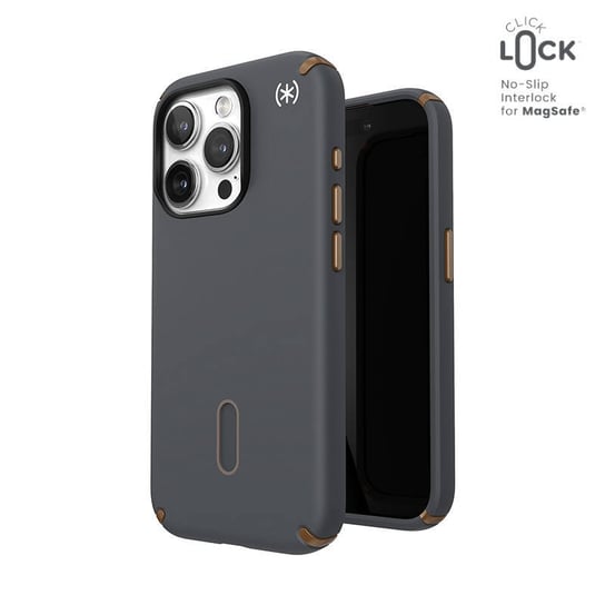 Speck Presidio2 Pro ClickLock & MagSafe - Etui iPhone 15 Pro (Charcoal Grey/Cool Bronze) Speck