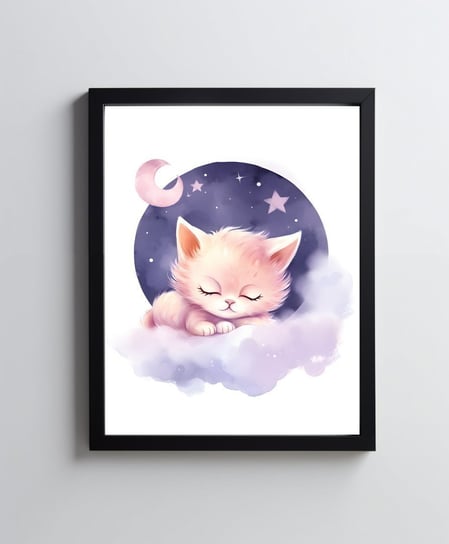 Śpiący kotek - 50x70 cm - Bez ramy Harmony Posters