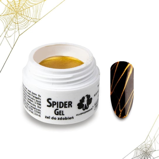 SPIDER GEL GOLD Allepaznokcie - precyzyjny jak pajęczy żel uv do zdobień - kolor złoty 3ml AllePaznokcie