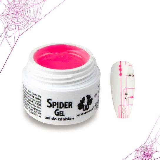 SPIDER GEL PINK Allepaznokcie - precyzyjny jak pajęczy żel uv do zdobień - kolor różowy 3ml AllePaznokcie