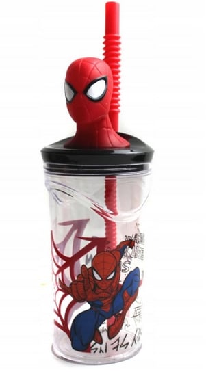 Spider-Man, bidon do picia, ze słomką i figurką 3D Inny producent