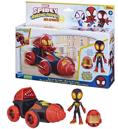 Spider-Man, Spidey i Super-Kumple Pojazd Tematyczny - Miles i Drill Spinner, F72535 Spider-Man