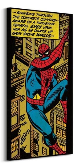 Spiderman Swinging Through The Concrete - obraz na płótnie Marvel