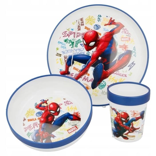 Spiderman, Zestaw: Talerz, miseczka, kubek, Premium Spider-Man