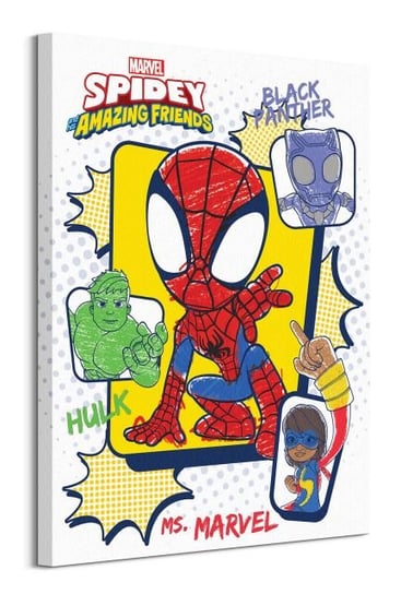 Spidey and His Amazing Friends Scribble - obraz na płótnie Marvel