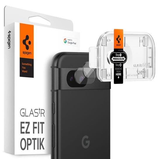 Spigen Optik.TR EZ Fit Camera Lens Protector 2-Pack - Szkło ochronne na obiektyw do Google Pixel 8A (2 szt) (Czarny) Spigen