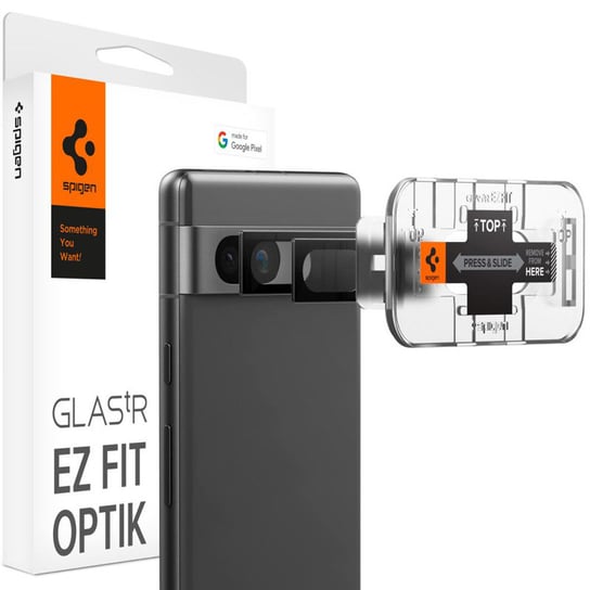 Spigen Optik.TR EZ Fit Camera Lens Protector - Szkło ochronne na obiektyw do Google Pixel 7A (2 szt) (Czarny) Spigen