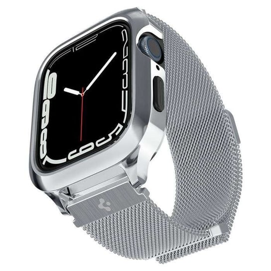 SPIGEN PASEK + ETUI METAL FIT ”PRO” APPLE WATCH 4 / 5 / 6 / 7 / 8 / 9 / SE (44 / 45 MM) SILVER Spigen