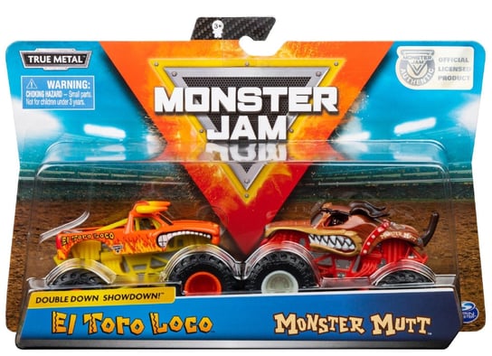 Spin Master, Monster Jam, zestaw pojazdów El Toro Loco i Monster Mutt Spin Master