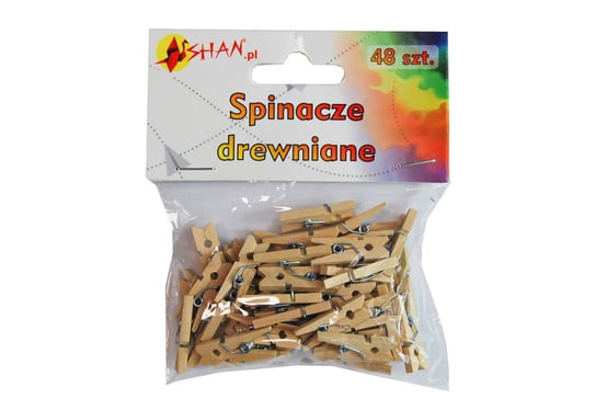 Spinacze drewniane klamerki naturalne 2.5 cm 48 szt Shan SS02 Shan