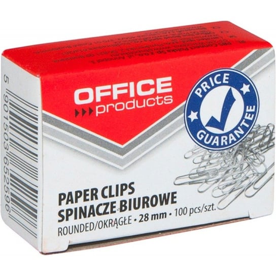 Spinacze Okrągłe Office Products, 28Mm, 100Szt., Srebrne Office Products