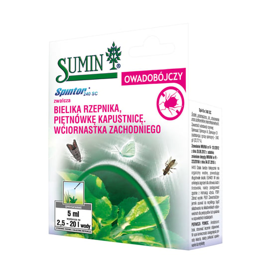 SPINTOR 240SC SUMIN 5ML do zwalczania szkodników gryzących w uprawie warzyw i owoców SUMIN