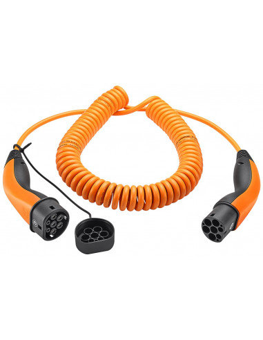 Spiralny kabel do ładowania Typu 2, do 11 kW, 5 m, Pomarańczowy Inna marka