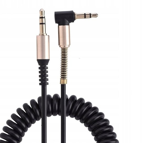 Spiralny kabel słuchawkowy audio mini JACK 3,5mm AUX KĄTOWY OWL
